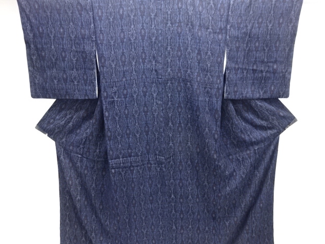 JAPANESE KIMONO / ANTIQUE KIMONO / TAISHO ROMAN STYLE / MAWATA TSUMUGI / WOVEN ABSTRACT STRIPE